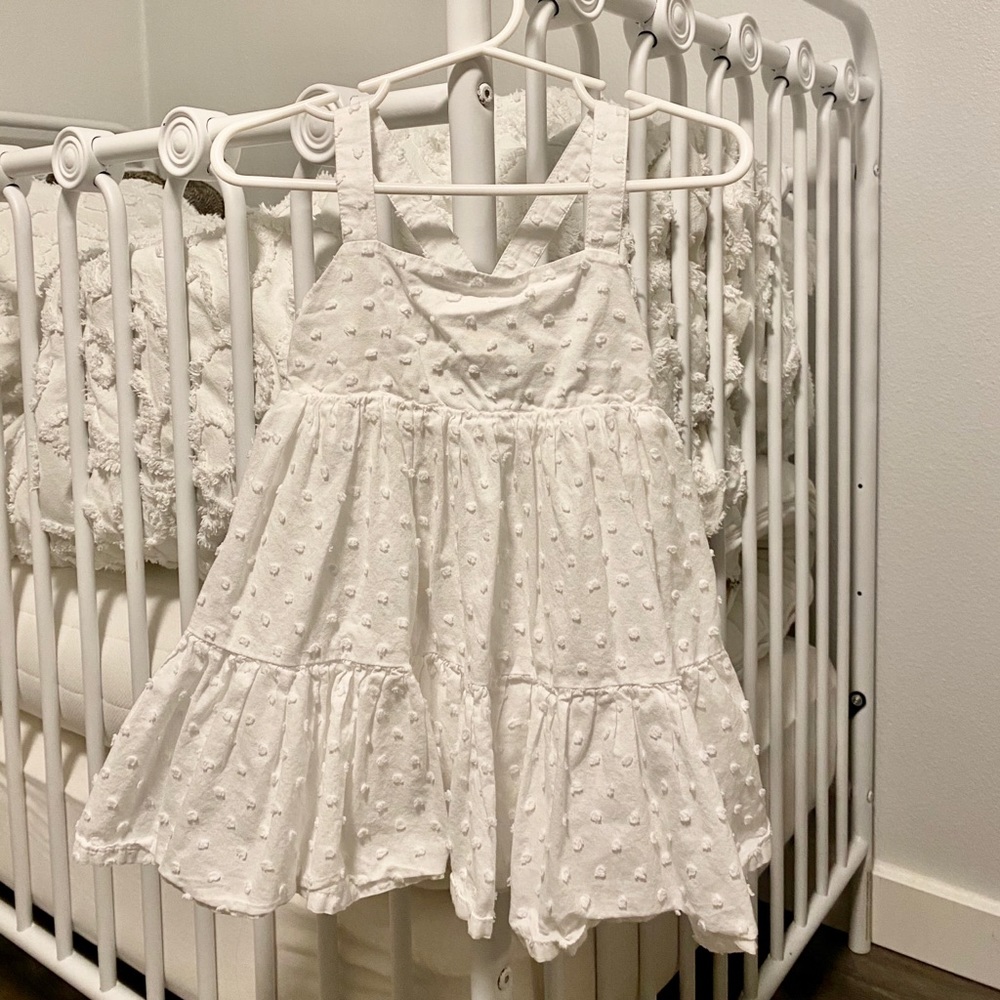 White Polka Dot Tier Dress